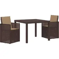 Syfax Garten Essgruppe mit Kissen 3 pcs Braun und Taupe PP