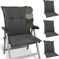 Beautissu HighLux NL Niedriglehner Auflage, 105x50x7cm, Anthrazit, 4er Set