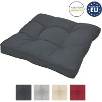 Beautissu XLuna Loungekissen, 40x40x10cm, Anthrazit, Outdoor, für Gartenmöbel