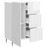 vidaXL Sideboard Hochglanz Weiß 66 x 34,5 x 91,5 cm Holzwerkstoff
