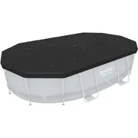 Bestway Pool-Abdeckung, Hülle, Grau, PVC, Oval, 2,5 m, 4,24 m