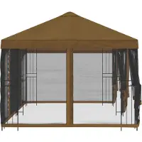 vidaXL Pavillon mit Seitenwänden 6 x 3 m Taupe Polyester und Stahl