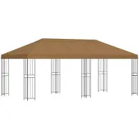 Syfax Gartenpavillon 6 x 3 m Beige Polyester und Stahl 190 gsm