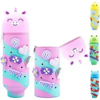 OEM Bunt Etui mit Reißverschluss, 2in1 Stehetui, Cartoon Muster, für Schüler