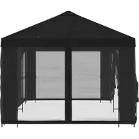 vidaXL Garten Pavillon mit Seitenwänden 6 x 3 m Schwarz