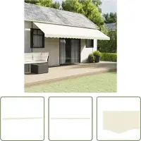 The Living Store Markisenvolant Creme Gestreift 6 m
