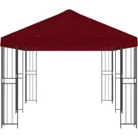 vidaXL Gartenpavillon 6 x 3 m Bordeauxrot Polyester und Stahl 190 gsm