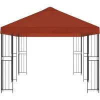 vidaXL Gartenpavillon 6 x 3 m Terrakotta Polyester und Stahl 190 gsm