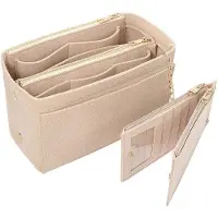 OEM Beige Damenhandtas Organizer mit Reißverschluss und Kartenhalter