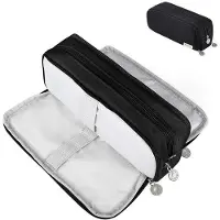 OEM Schwarzes Etui mit 3 Fächern und großer Kapazität
