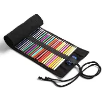 OEM Kunstenaarsset met potloodrol (12-72 gaten), zwarte linnen etui, opbergtas