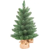 OEM Kunstliche Weihnachtsbaumdeko 60 cm mit Leinwandbasis für Wohnzimmer, Küche, Esszimmer