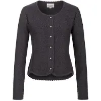 Nübler Strickjacke NÜBLER "Strickjacke Yvonne", Damen, Gr. XS, schwarz (anthrazit), Obermaterial: 100% Baumwolle CO., Strickjacken Strickjacke