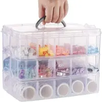 OEM Durchsichtige 3-lagige Plastikbox mit Handgriff und 30 Fächern