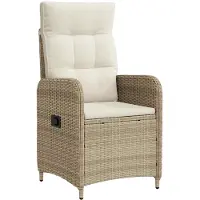 Syfax Verstellbarer Gartenstuhl Beige und Cremeweiß