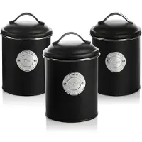 Markenlos 3 Kaffee Kannen Schwarz Dekoratives Set