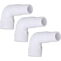 OEM 90 Grad Ellenbogen Adapter für Poolpumpen Filter, 3er Pack, Edelstahl