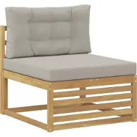 vidaXL Outdoor-Sofagarnitur 6 stk. Weiß und Hellgrau Massivholz Akazie