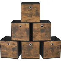 OEM 6er Set Aufbewahrungsboxen 33x33x33cm Stoff Organizer Vintage
