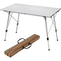 Markenlos Klapptisch Aluminium höhenverstellbar - 120x68,5cm, silber
