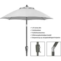 OEM Klein Aluminium-Polyester-Schirm Ø 150 cm cremefarben mit Drehmechanismus