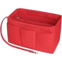 OEM Handtas Organizer Inzetstuk, Rot, Mittel, Felt