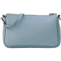 OEM Kleine Leder Crossbody Tasche 23x13cm lichtblauw