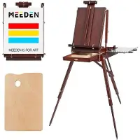Markenlos Künstler-Easel - Tragbar - Massives Buchenholz - Walnussfarbe
