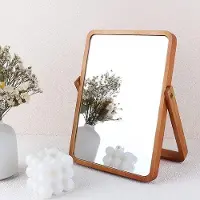 OEM Kleine Holz Make-up Spiegel mit Verstellbarem Stativ
