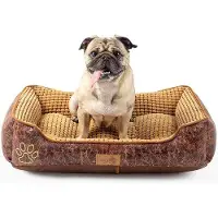 OEM Kleinmedium Hundebett 70x55cm Fleece Katzenbett Kaffeebraun Waschbar