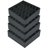 OEM Aufbewahrungsboxen 4er Pack, 24 Fächer, dunkelgrau, faltenfrei
