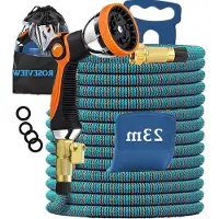 Markenlos Gartenschlauch 21,3 m - Leichter, knickfreier Schlauch - Flexibel - Orange-Blau