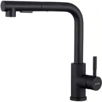 OEM Schwarze Edelstahl-Küchenarmatur mit Ausziehsprühkopf