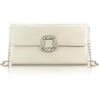 OEM Elegante Damen-Clutch-Tasche, Beige, Polyester, 100cm Schulterband