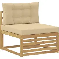 vidaXL Outdoor-Sofagarnitur 9 stk. Weiß und Beige Polyester
