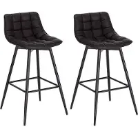 OEM Industrieller Barhocker Antraciet 2er Set Kunstleder