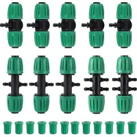 Markenlos Schlauchadapter 1/2 Zoll - 1/4 Zoll Fittingset mit T-Stücken und Vierwegverbindern
