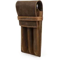 OEM Lederene Etui für 3 Stifte, Vintage, Kaffee, Handgefertigt