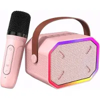 OEM Karaoke-Set: Bluetooth-Karaoke-Gerät für Kinder mit kabellosem Mikrofon und LED-Leuchten – rosa