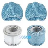 OEM 2er-Pack Filterbezug, waschbar, für Whirlpool, Jacuzzi, Spa, 90 Faltenfilter