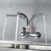 Markenlos Wandmontage Küchenarmatur 360° Drehbar Chrom für Küchenspüle