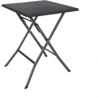 Markenlos Klapptisch mit Rattan-Optik - circa 61 x 61 x 74 cm