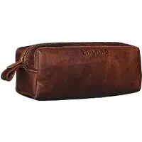 OEM Leder-Etui quadratisch Braun Vintage