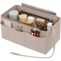 OEM Beige Damenhandtas-Organizer mit mehreren Taschen, Innenfach, Mittelgröße