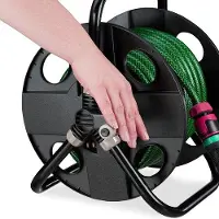 OEM Gartenschlauchhaspel 30m 1/2 Zoll Kunststoff schwarz-grau