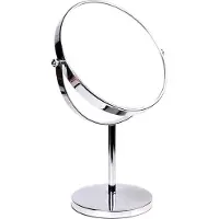 OEM Freistehender Luxus Make-up-Spiegel, 10x Vergrößerung, doppelseitig, 360° drehbar, 20 cm, verchromt