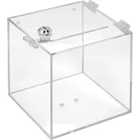 Markenlos Acrylglas Losbox mit Schloss - 150 x 150 x 150 mm