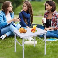 Markenlos Klapptisch Höhenverstellbar - Aluminium, Faltbar, Outdoor, Klein