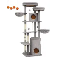 OEM Kletterturm 60cm x 55cm x 196cm Lichtgrau Sisal
