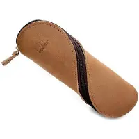 OEM Braunes Leder-Etui mit Reißverschluss für 8 Schreibgeräte, weiches robustes Leder, zeitloses Design